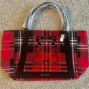 Victoria's Secret Red Plaid Tote Bag